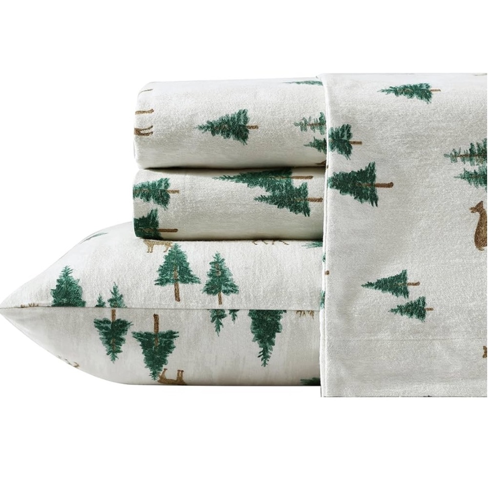 NEW Eddie Bauer Queen Flannel Sheet Set